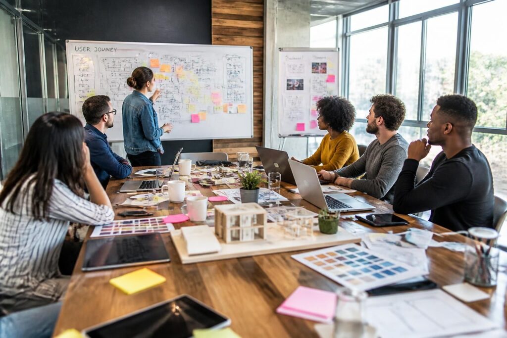 découvrez comment le design thinking transforme la gestion de projet en entreprise grâce à une approche centrée sur l'utilisateur, favorisant l'innovation et la collaboration efficace.
