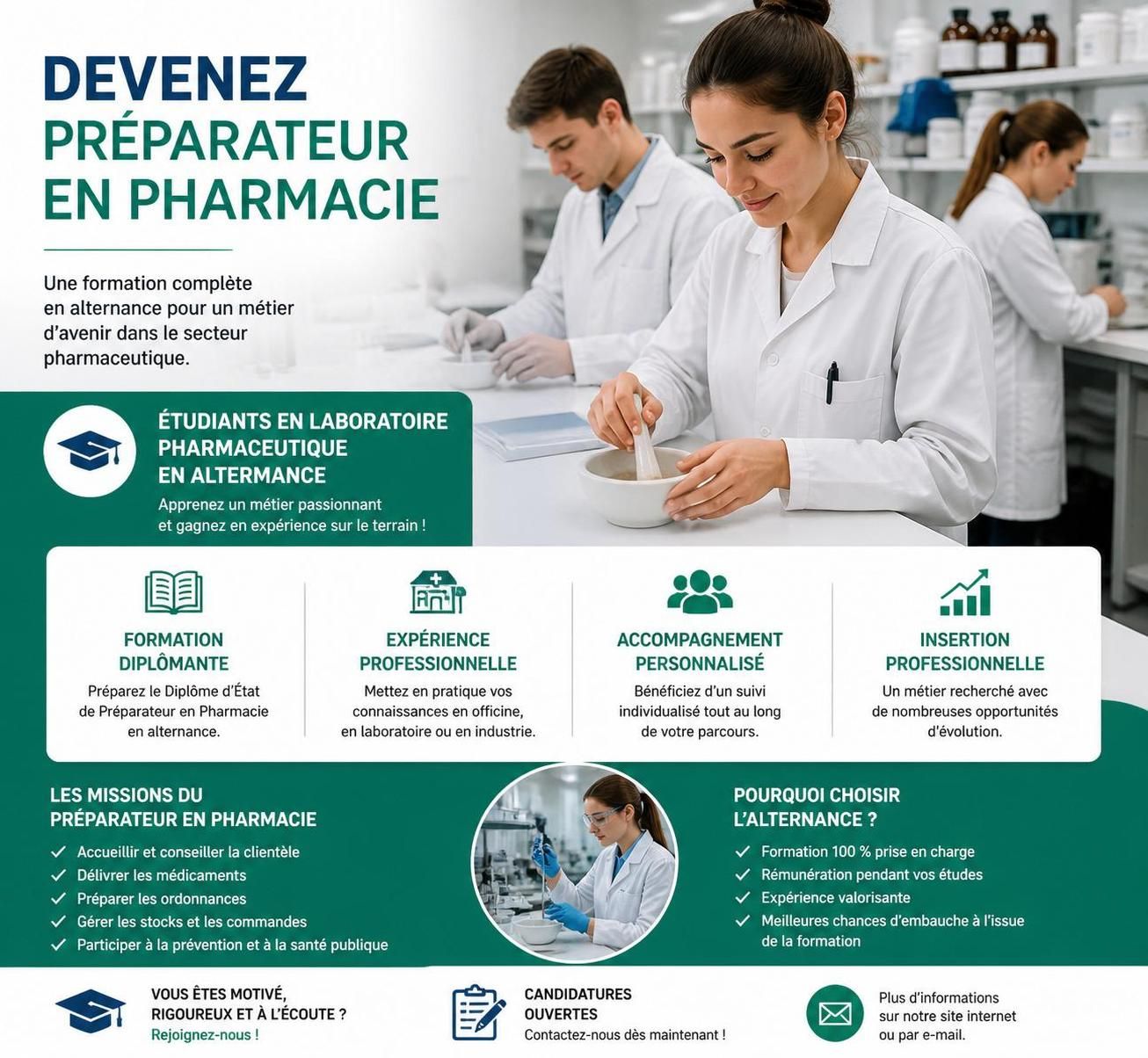 découvrez les compétences clés pour réussir en tant que préparateur en pharmacie grâce à notre formation dédiée, un métier essentiel du secteur de la santé.