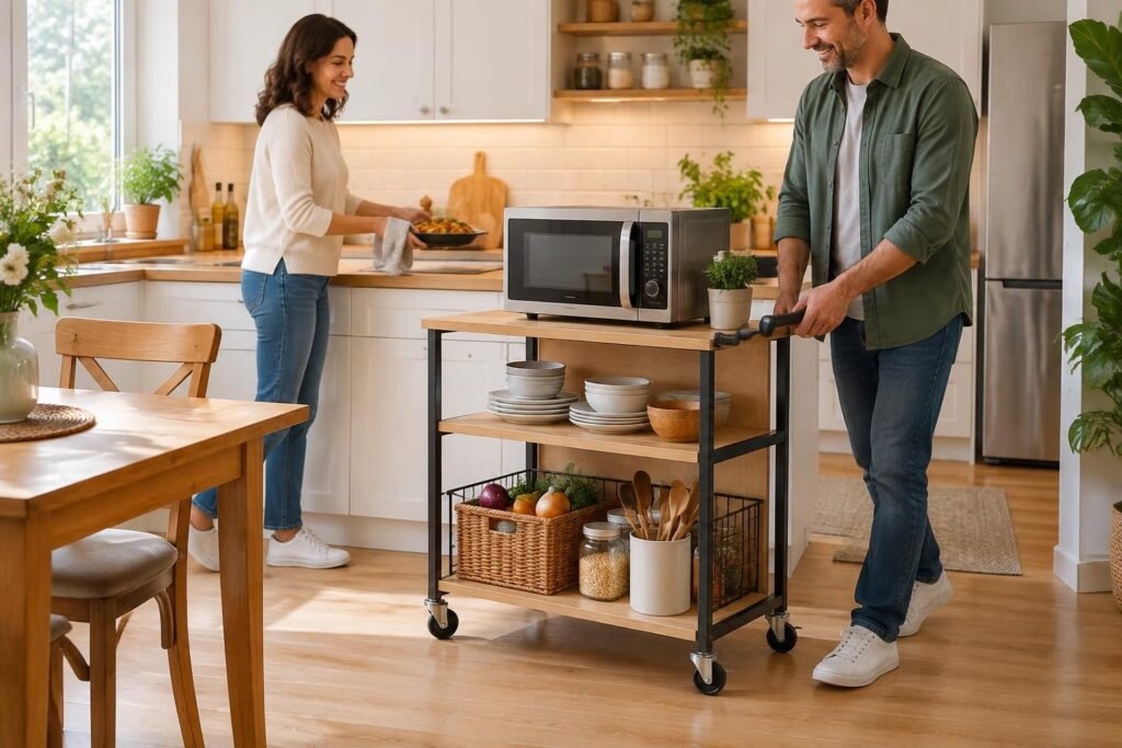 découvrez comment fonctionne une desserte à micro-ondes et comment l’utiliser pour optimiser le rangement et gagner de la place dans votre cuisine.